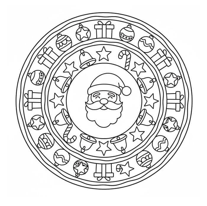 Gratis Julemandala fargelegging