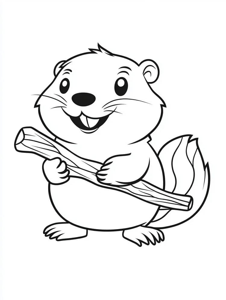 Gratis Tegning av Bever fargelegging