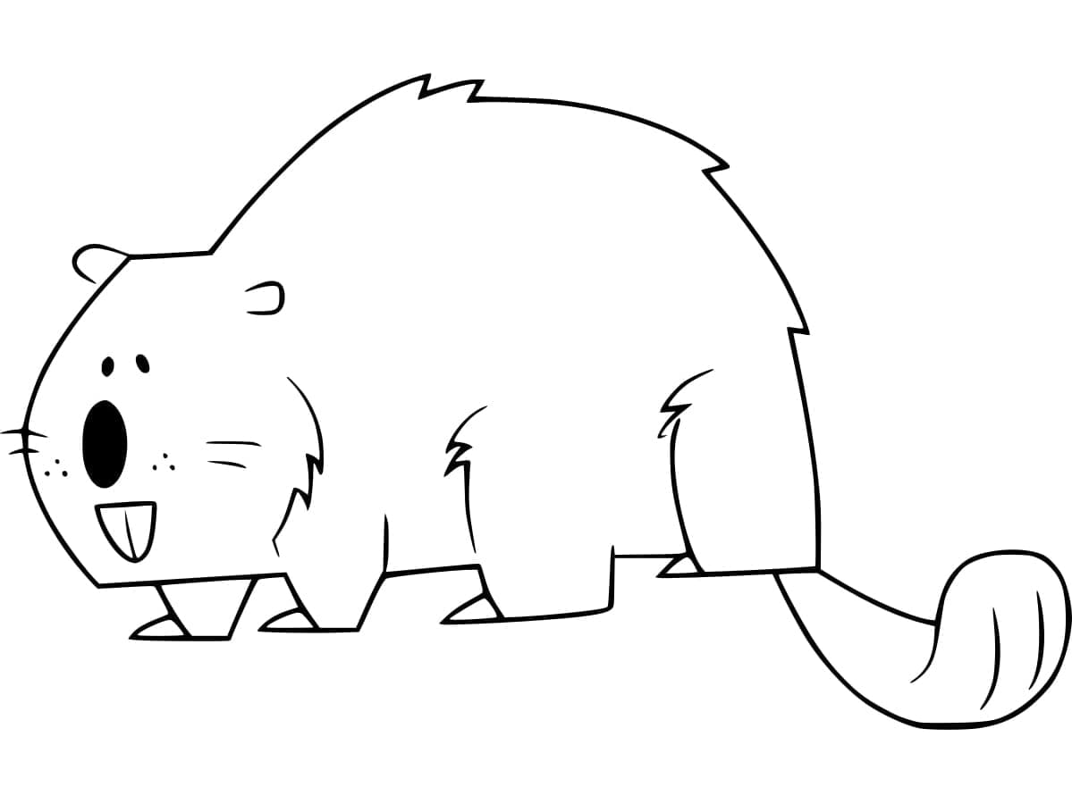 Gratis Utskriftbar Bever fargelegging