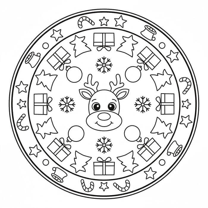 Julemandala Fargelegging