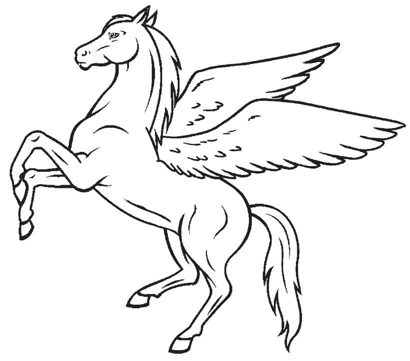 Gratis Utskriftbar Pegasus fargelegging