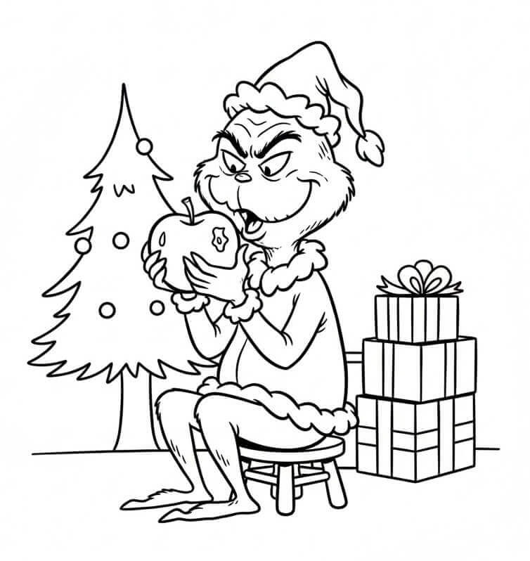 Grinch Spiser Eple fargelegging