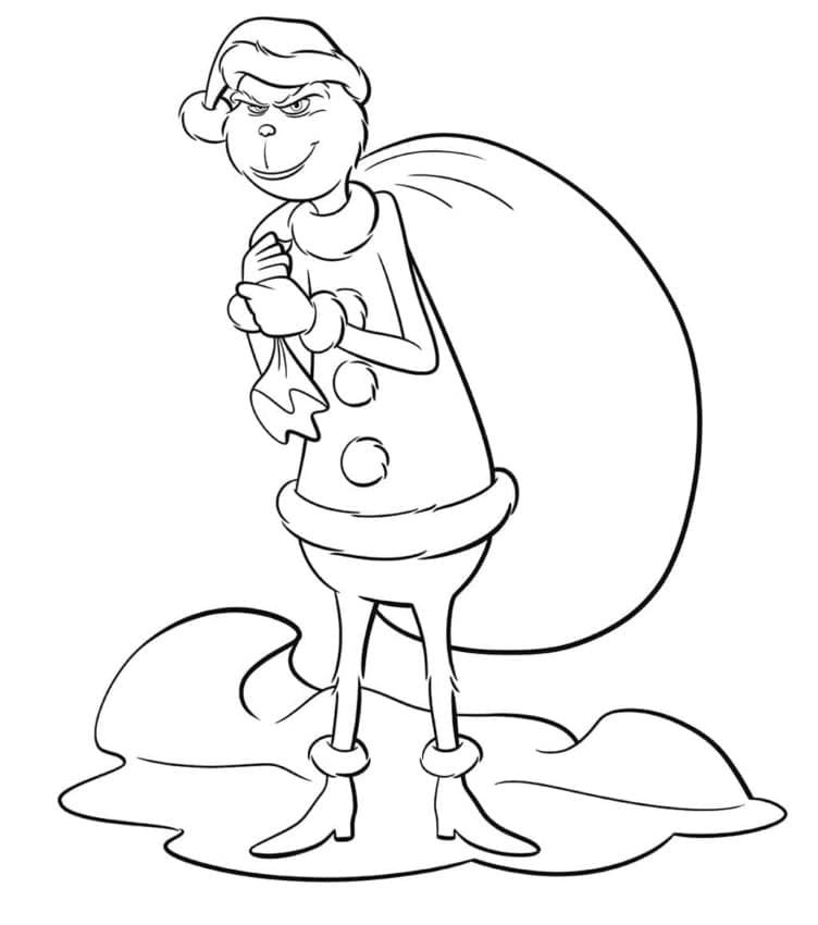 Grinch med Julesekk fargelegging