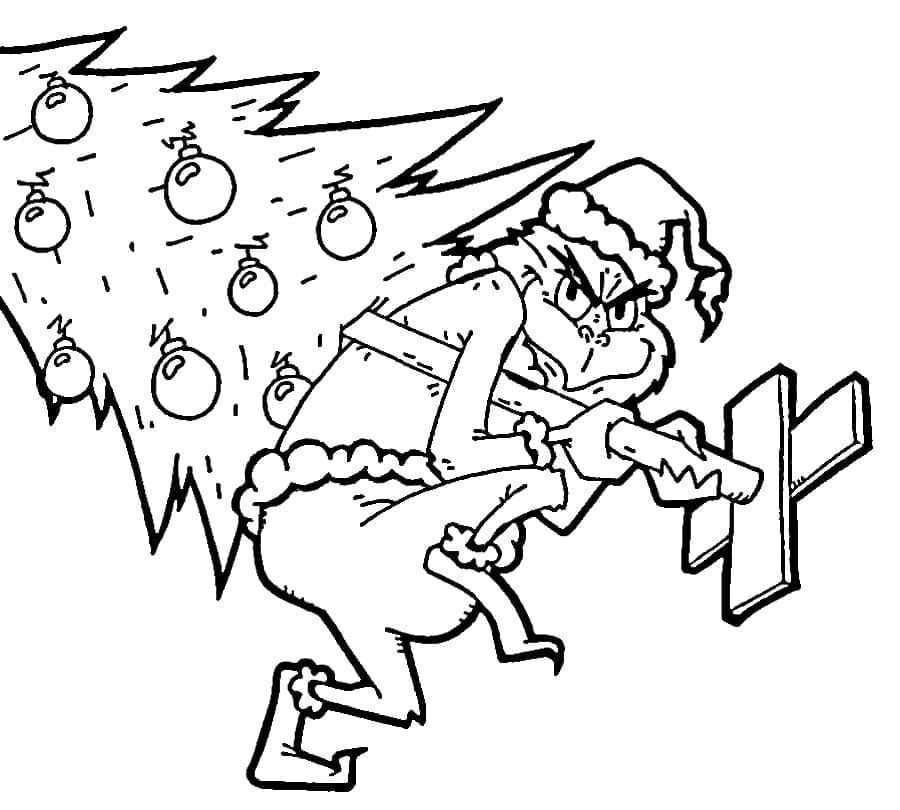 Grinch og Juletre fargelegging