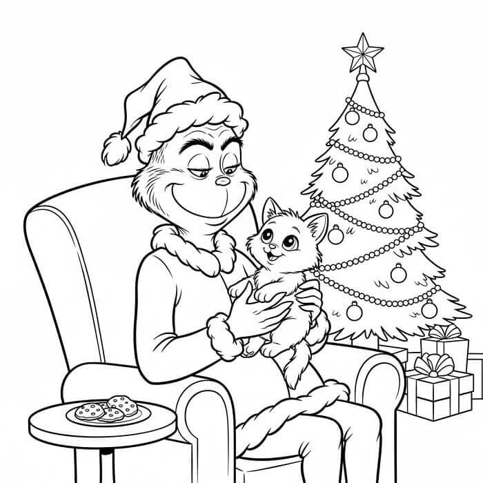 Grinch og Kattunge fargelegging