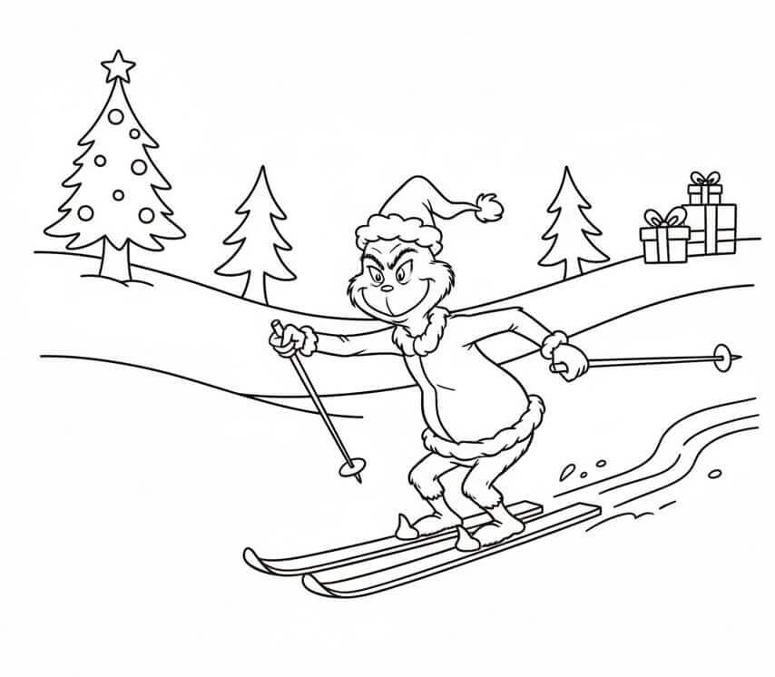 Grinch på Ski fargelegging