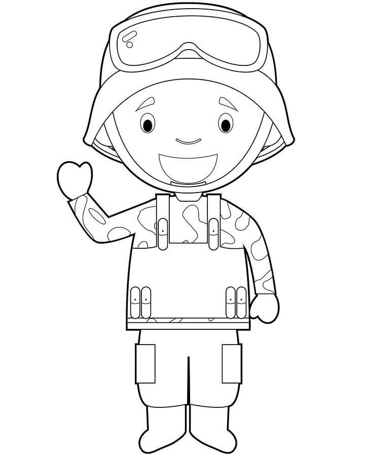 Hyggelig Soldat fargelegging