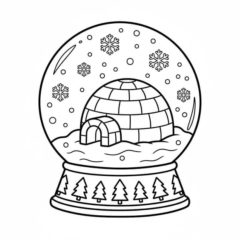 Iglu i Snøkule fargelegging