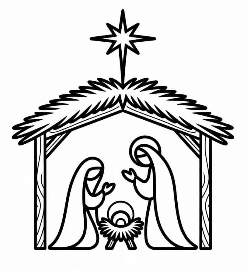 Julekrybbe Gratis fargelegging