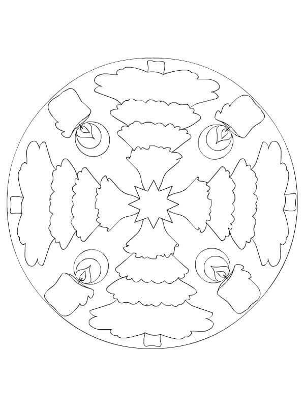 Julemandala Gratis Bilde fargelegging