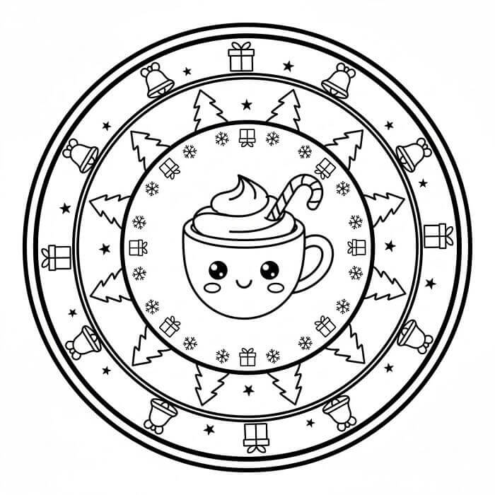 Julemandala Gratis Utskriftbar fargelegging