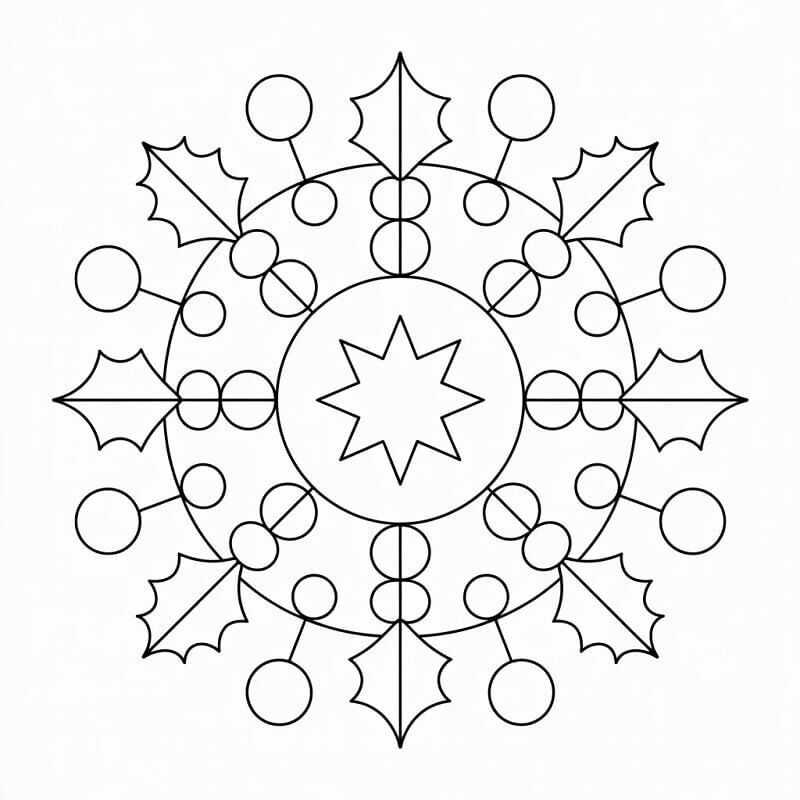 Julemandala Gratis for Barn fargelegging