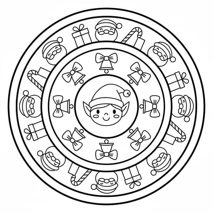 Julemandala Gratis fargelegging