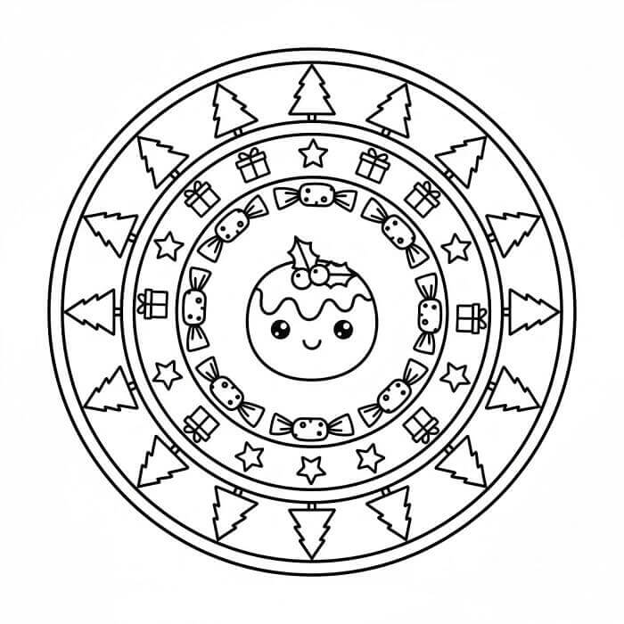 Julemandala Uten Kostnad fargelegging