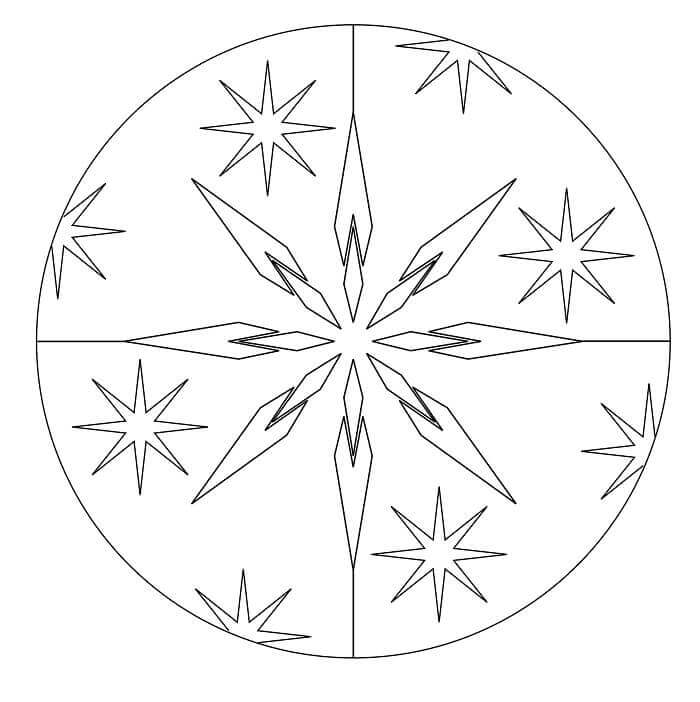 Julemandala Utskriftbar fargelegging