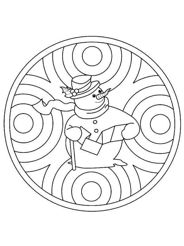 Julemandala for 2-åringer fargelegging