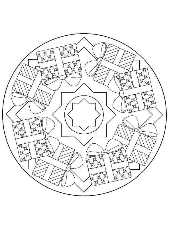 Julemandala for 3-åringer fargelegging