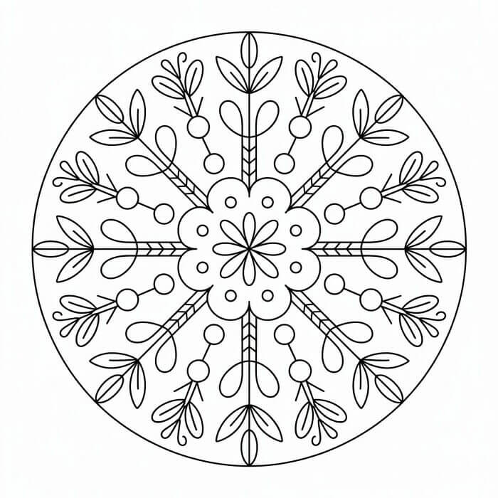 Julemandala for Barn fargelegging