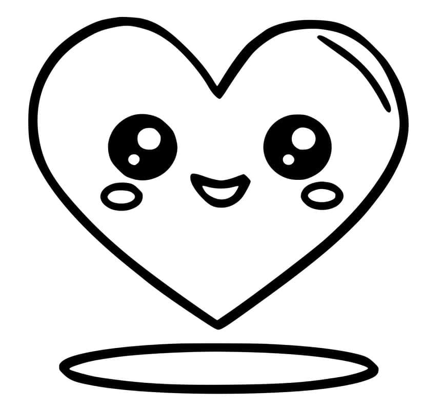 Kawaii Hjerte fargelegging
