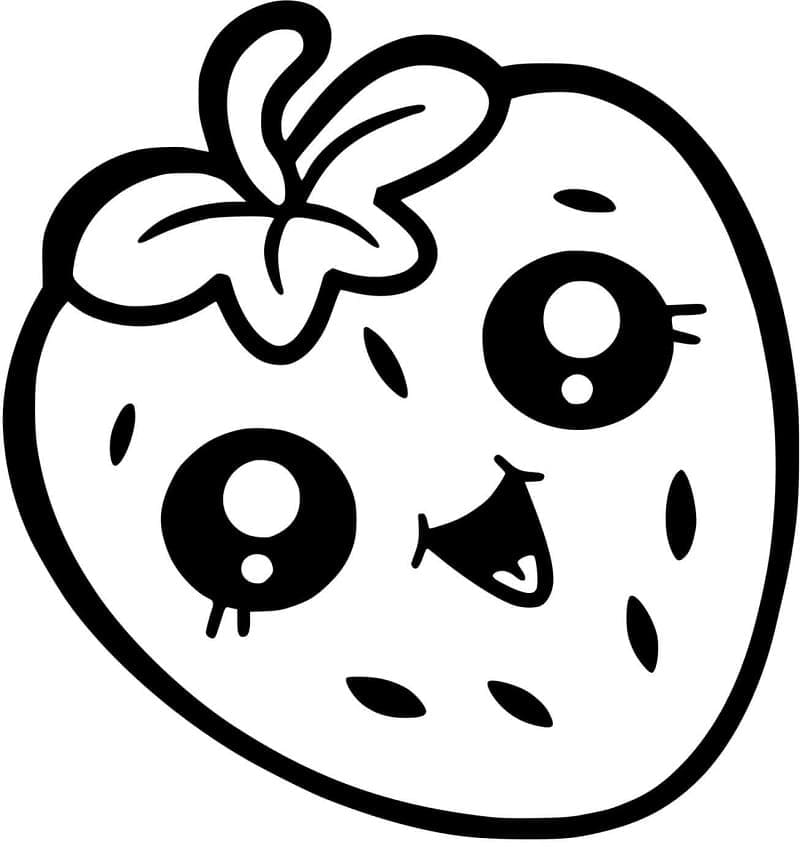 Kawaii Jordbær fargelegging