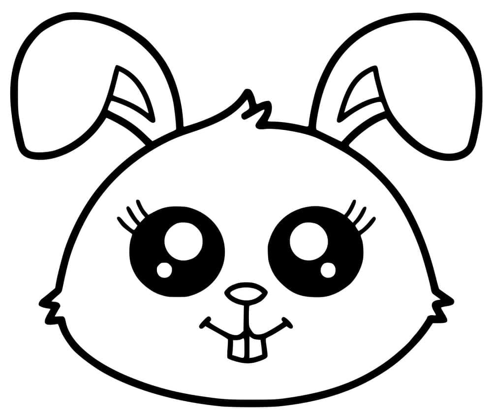 Kawaii Kaninansikt fargelegging