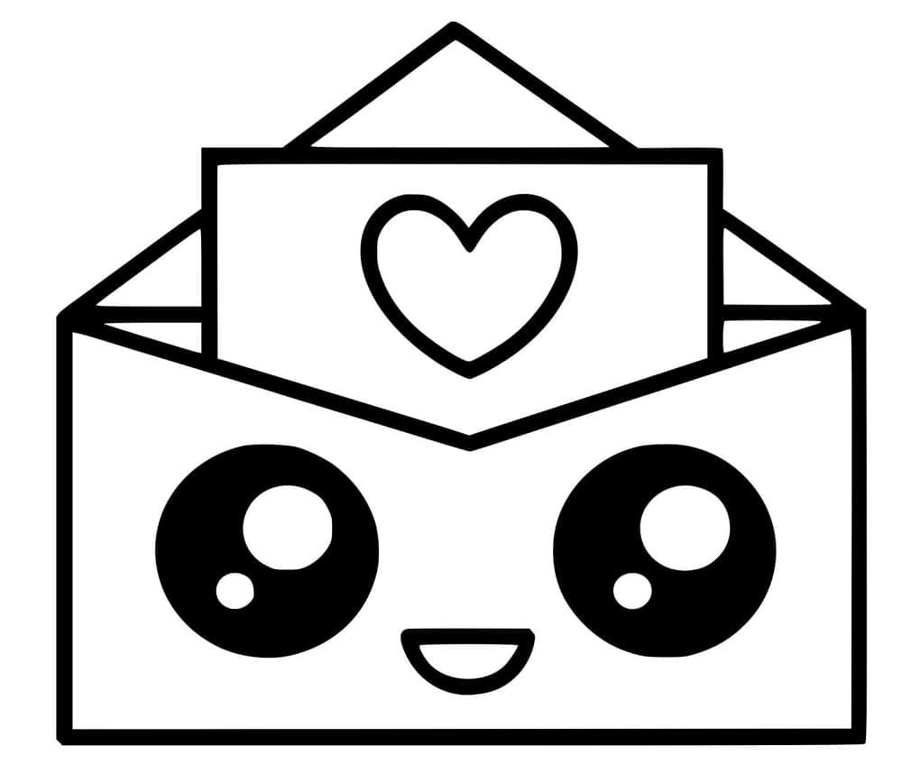 Kawaii Kjærlighetsbrev fargelegging