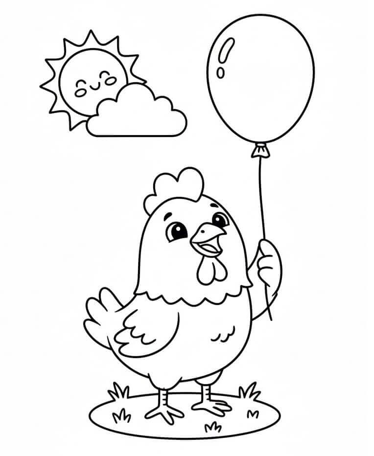 Kylling med Ballong fargelegging