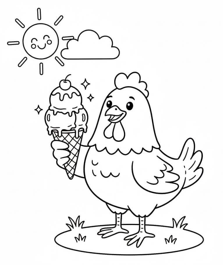 Kylling med Is fargelegging