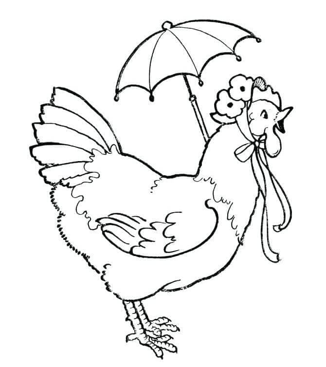 Kylling med Paraply fargelegging