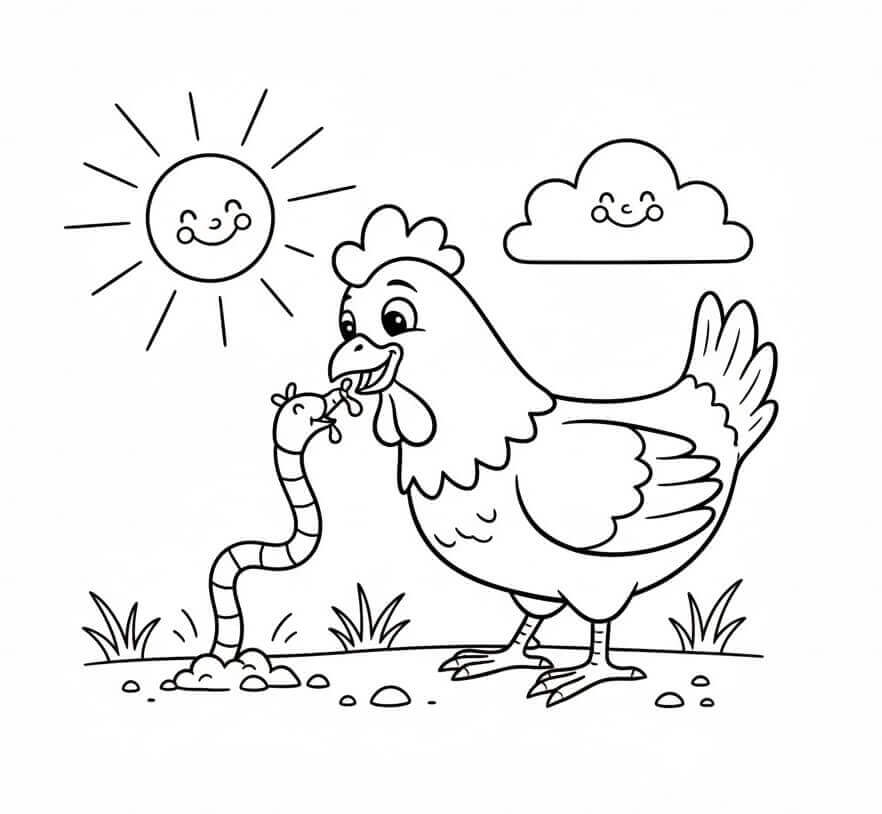 Kylling og Mark fargelegging