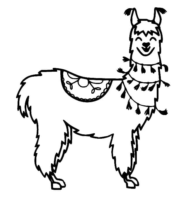 Lama for 4-åringer fargelegging