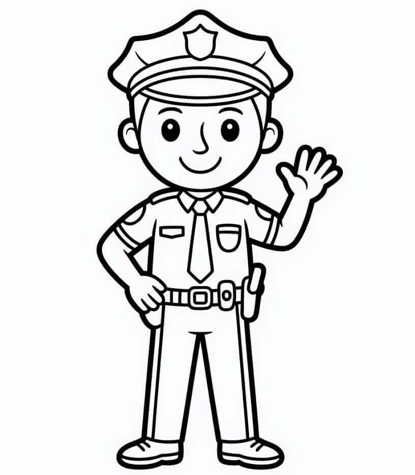 Liten Politibetjent fargelegging