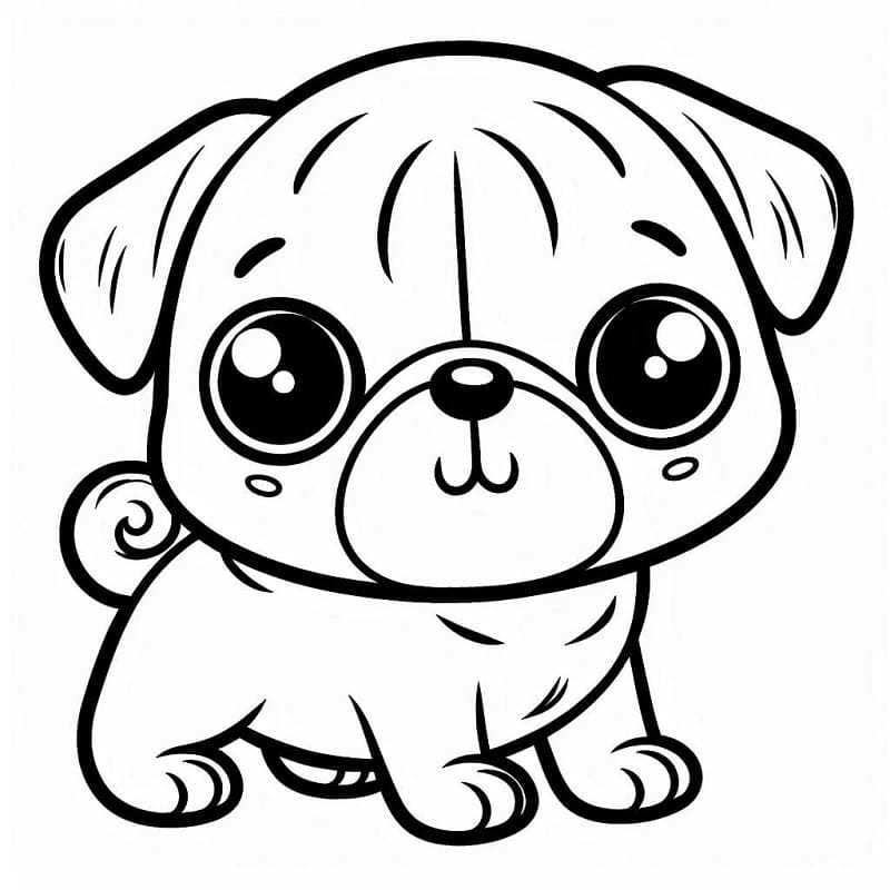 Mops Gratis Utskriftbar fargelegging