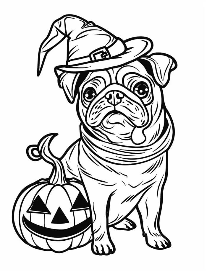 Mops Utskriftbart Bilde fargelegging