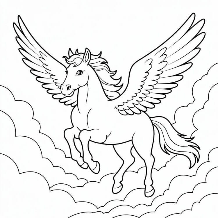 Nydelig Pegasus fargelegging