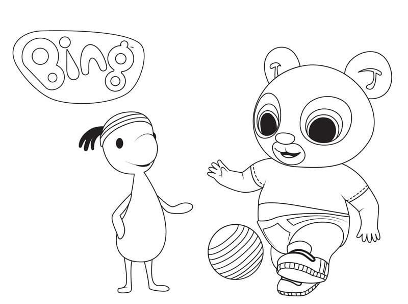 Padget og Pando fra Bing Kanin fargelegging