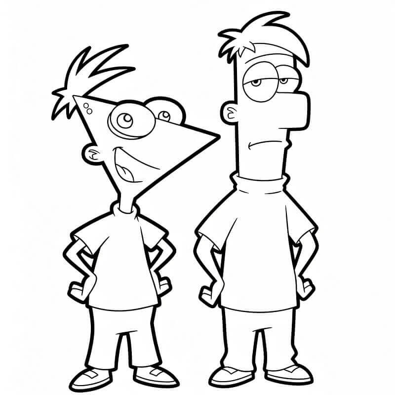 Phineas og Ferb fra Disney fargelegging