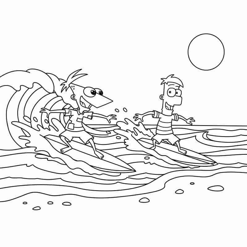 Phineas og Ferb i Disney fargelegging