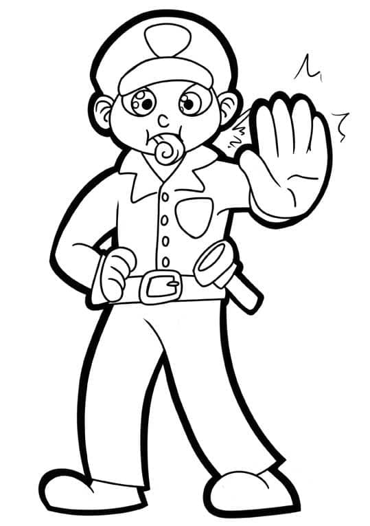 Politibetjent 3 fargelegging