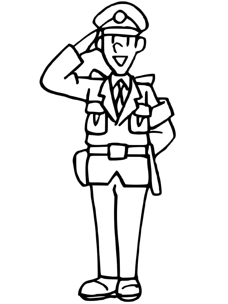 Politibetjent 4 fargelegging