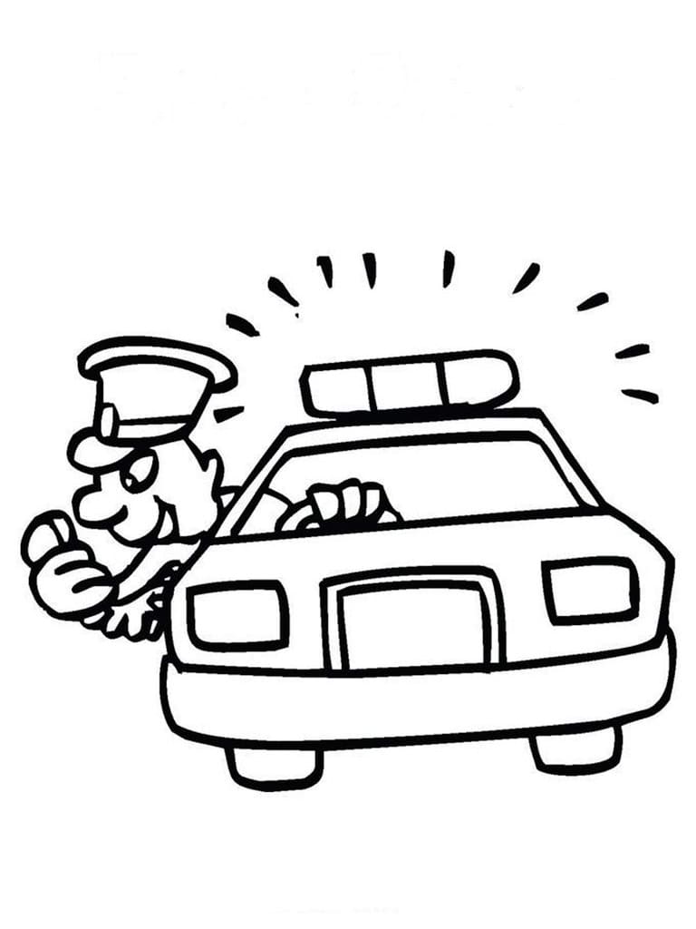 Politibilfører fargelegging