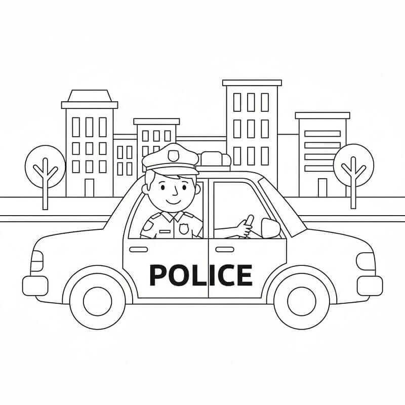 Politibilkjører fargelegging