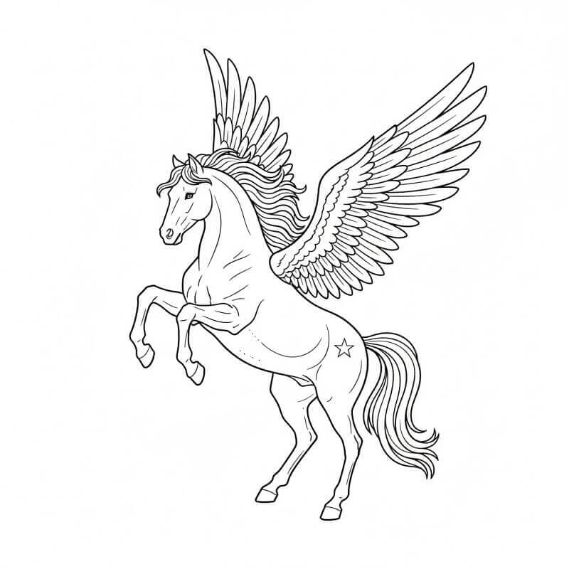 Realistisk Pegasus fargelegging