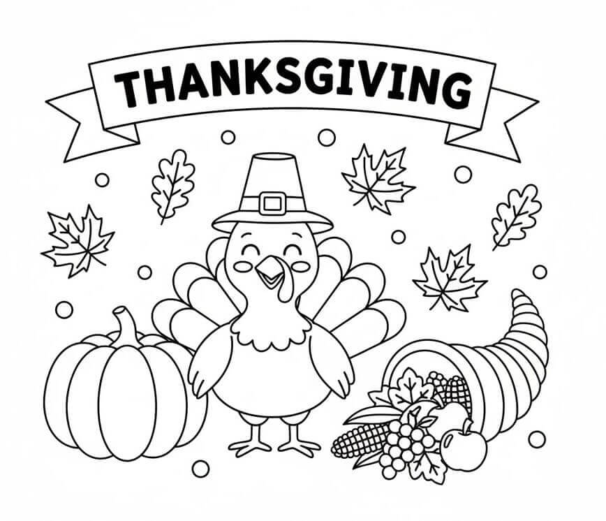 Skriv ut Thanksgiving fargelegging