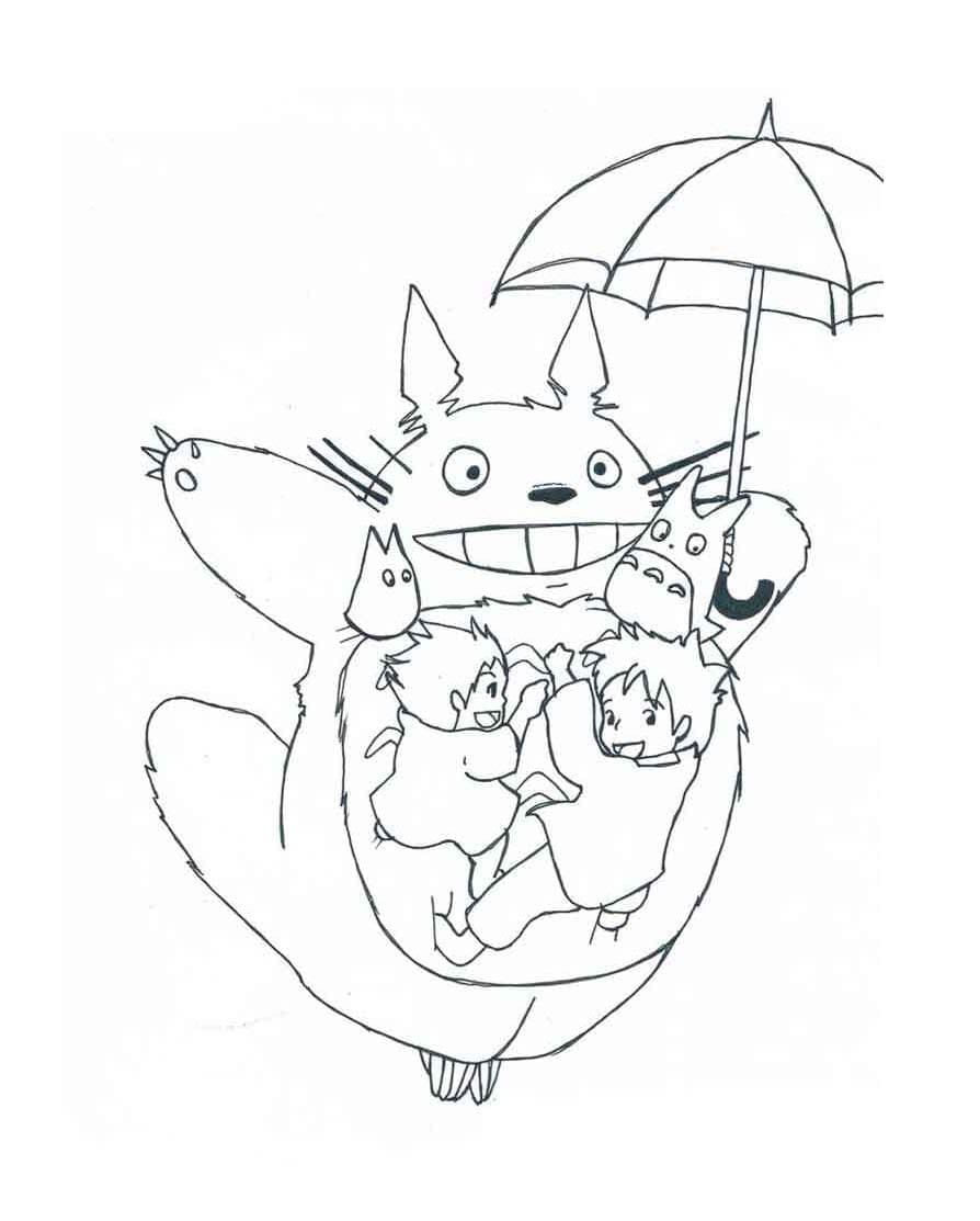 Skriv ut Totoro fargelegging