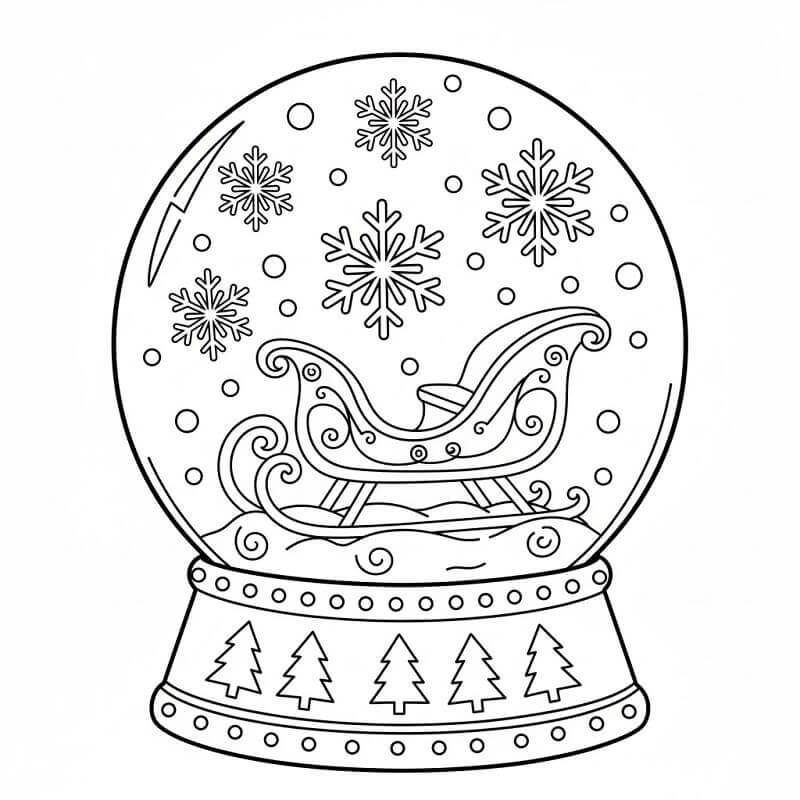 Slede i Snøkule fargelegging