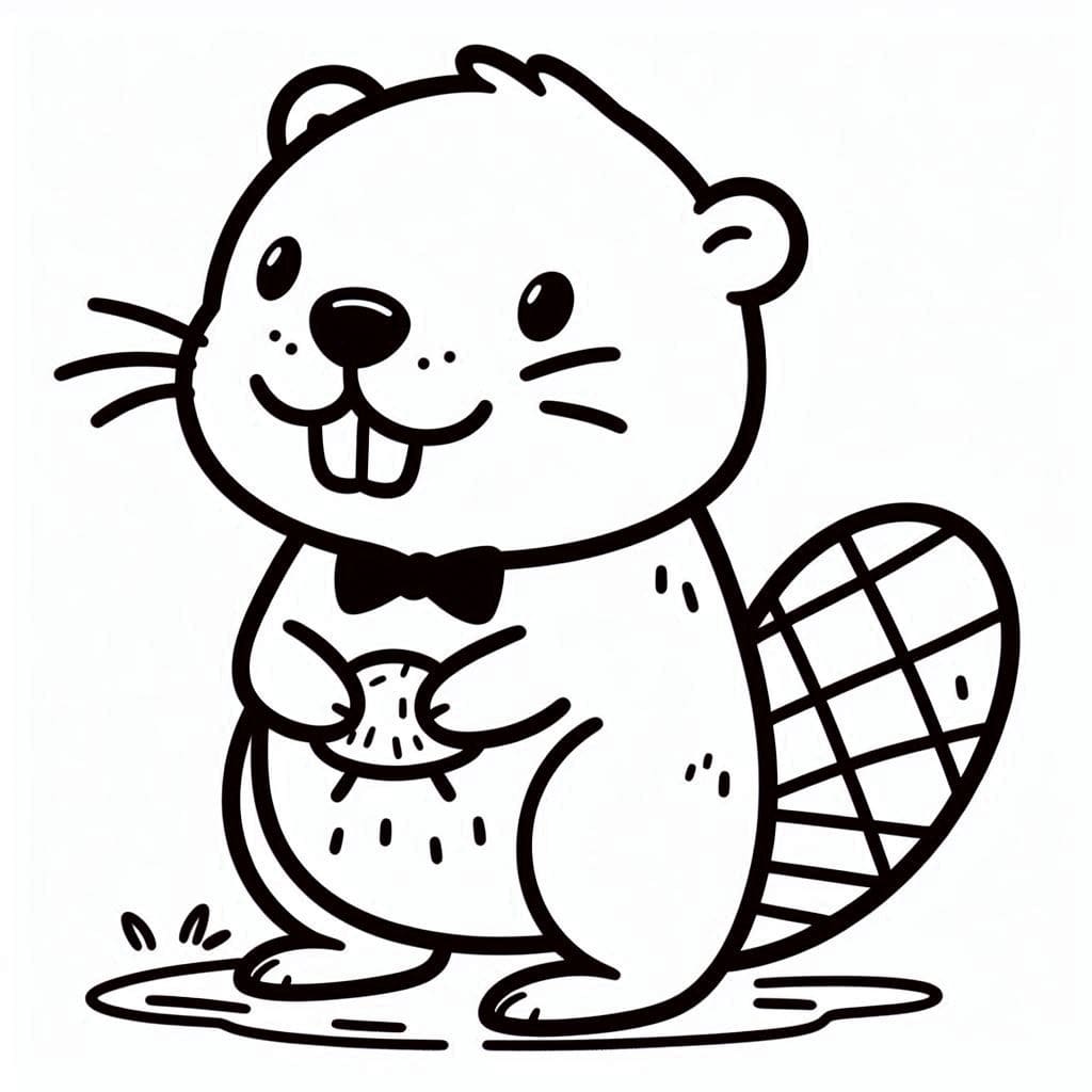 Smilende Bever fargelegging
