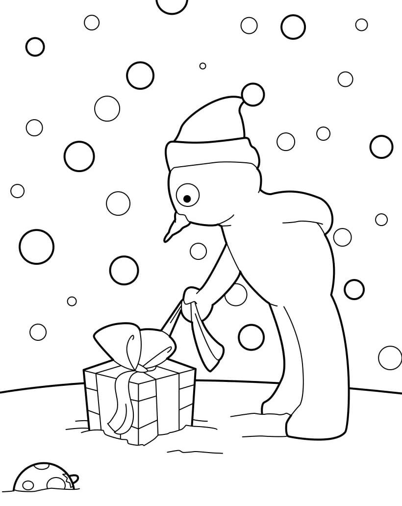 Snømann og Julegave fargelegging