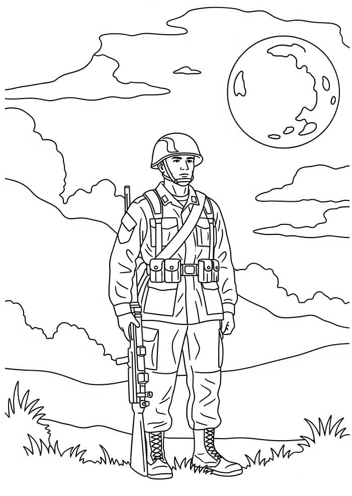 Soldat for 2-åringer fargelegging