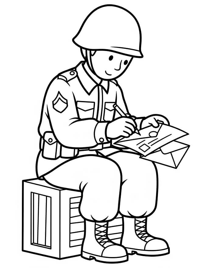 Soldat for 4-åringer fargelegging